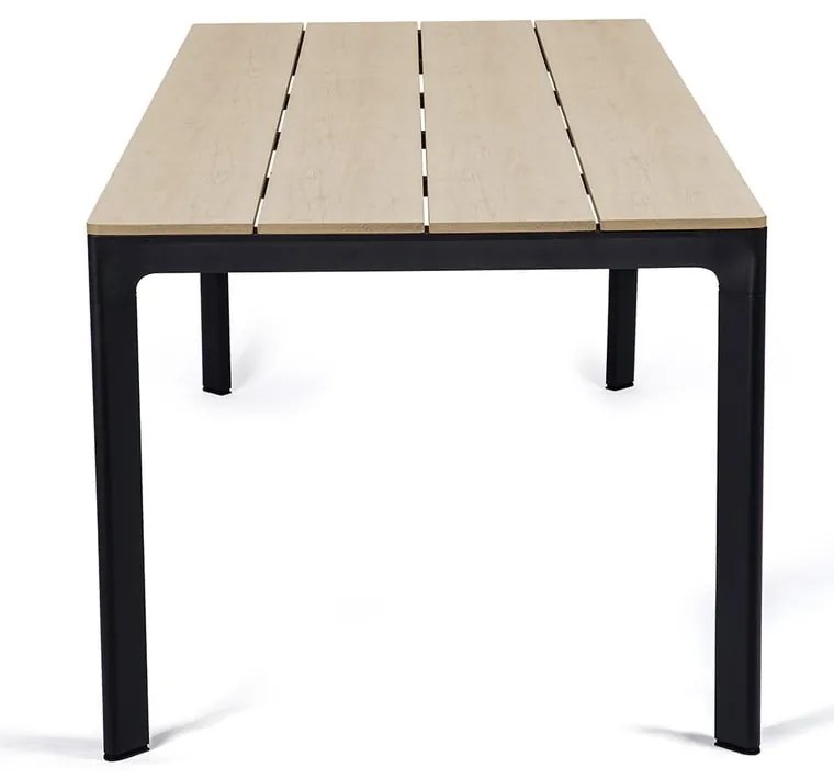 Zestaw ogrodowy dla 6 osób z niebieskimi krzesłami Capri i stołem Thor, 210x90 cm