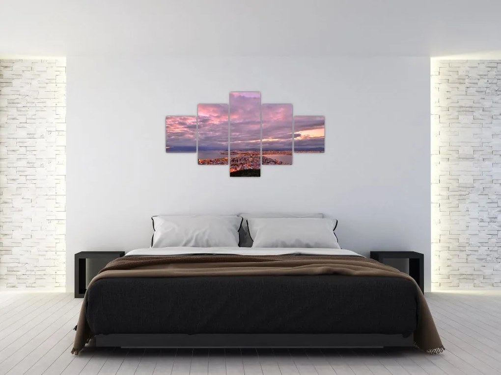 Obraz - Zmierzch nad miastem (125x70 cm)