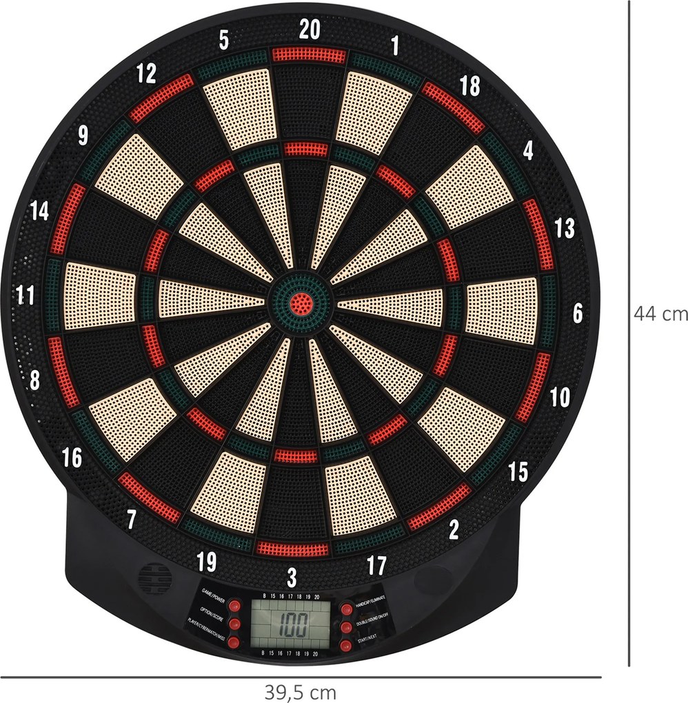 Elektroniczna tarcza do darta z 6 rzutkami dla 8 graczy Gry i zabawy w domu Czarno pomarańczowa | Aosom PL