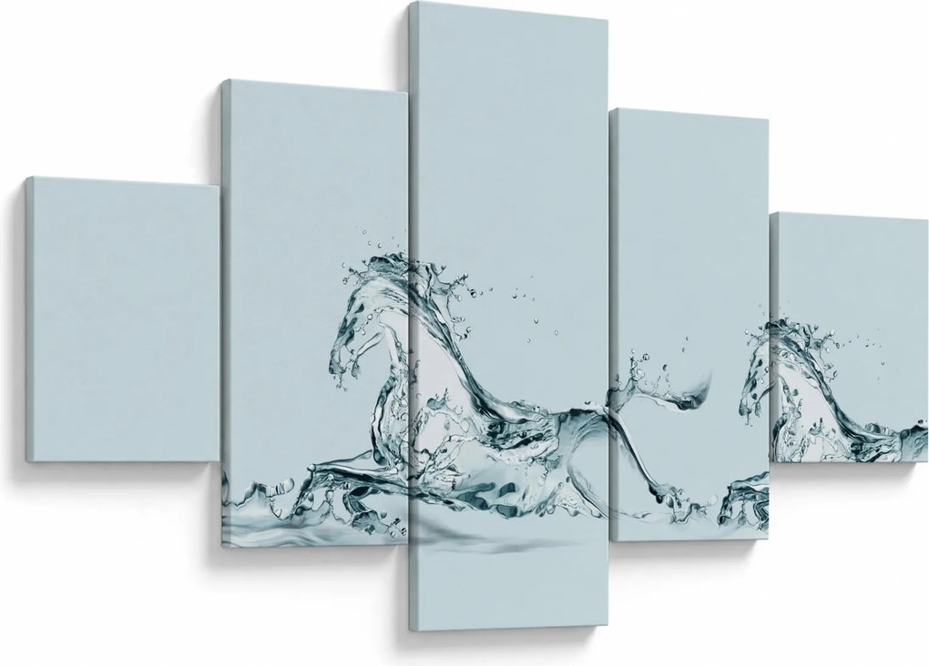 Obraz - Konie z kropli wody (125x70 cm)