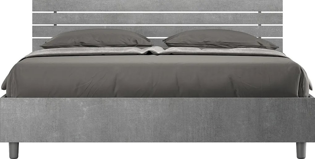 Łóżko wyposażone w stelaż z listwami 160x190 Prosty zagłówek z listwami Cementu Ankel