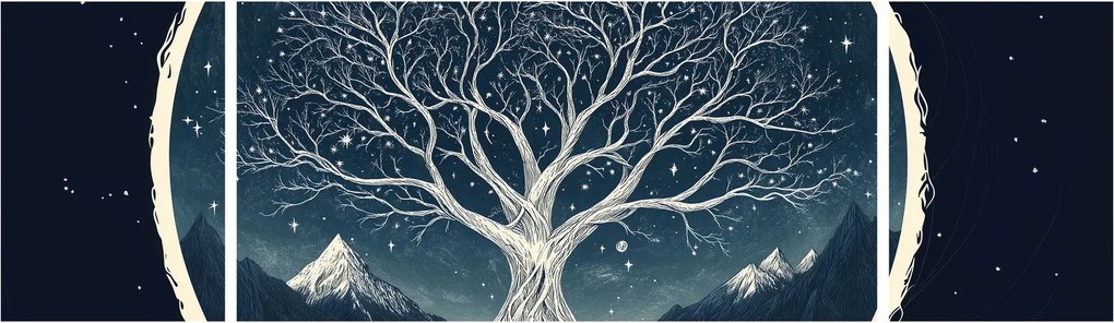 Obraz – Magiczne drzewo z jeleniem II. (170x50 cm)