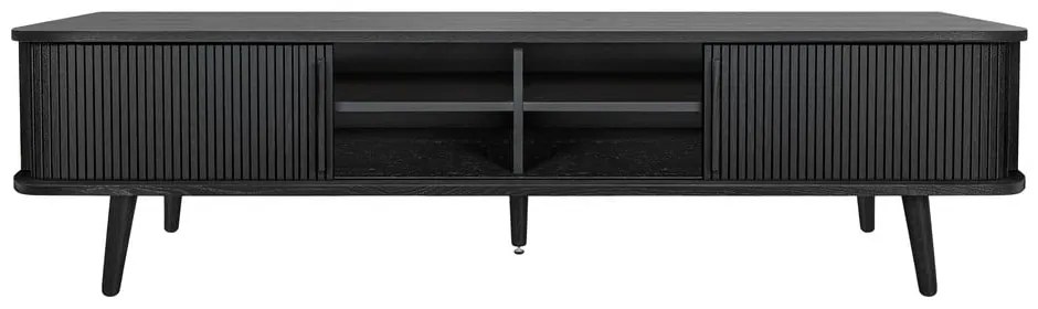 Czarna szafka pod TV w dekorze dębu 178x50x40 cm Rove – Woodman