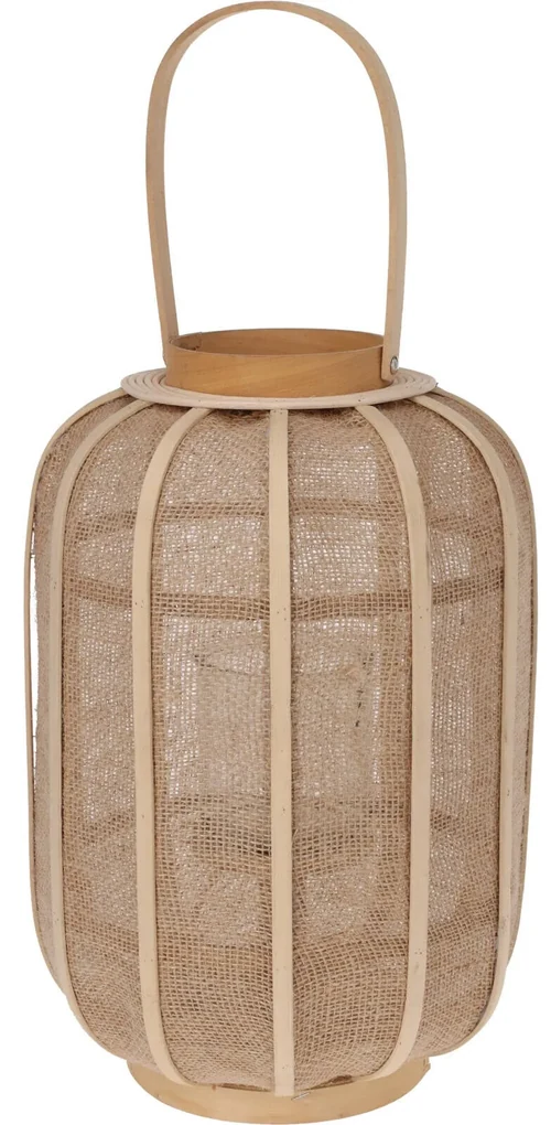 Lampion rattanowy BOHO z szerokim uchwytem