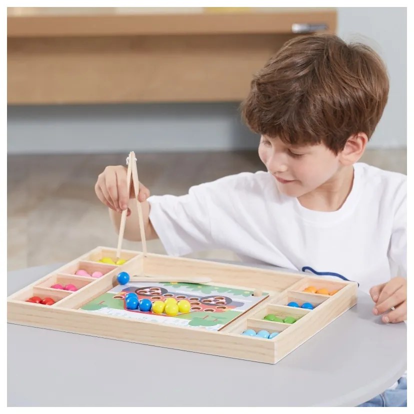 Viga drewniana gra kulki złap i dopasuj układanka montessori
