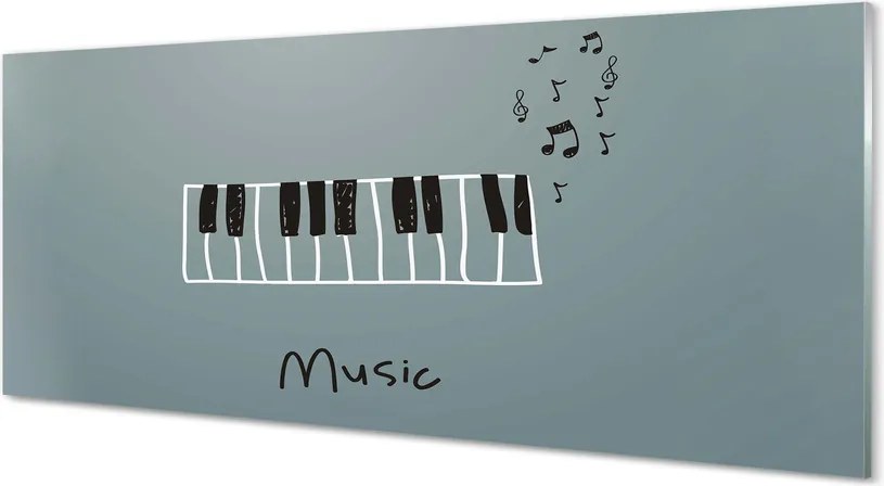 Panel szklany do Kuchni Nuty na Klawiszach Pianina