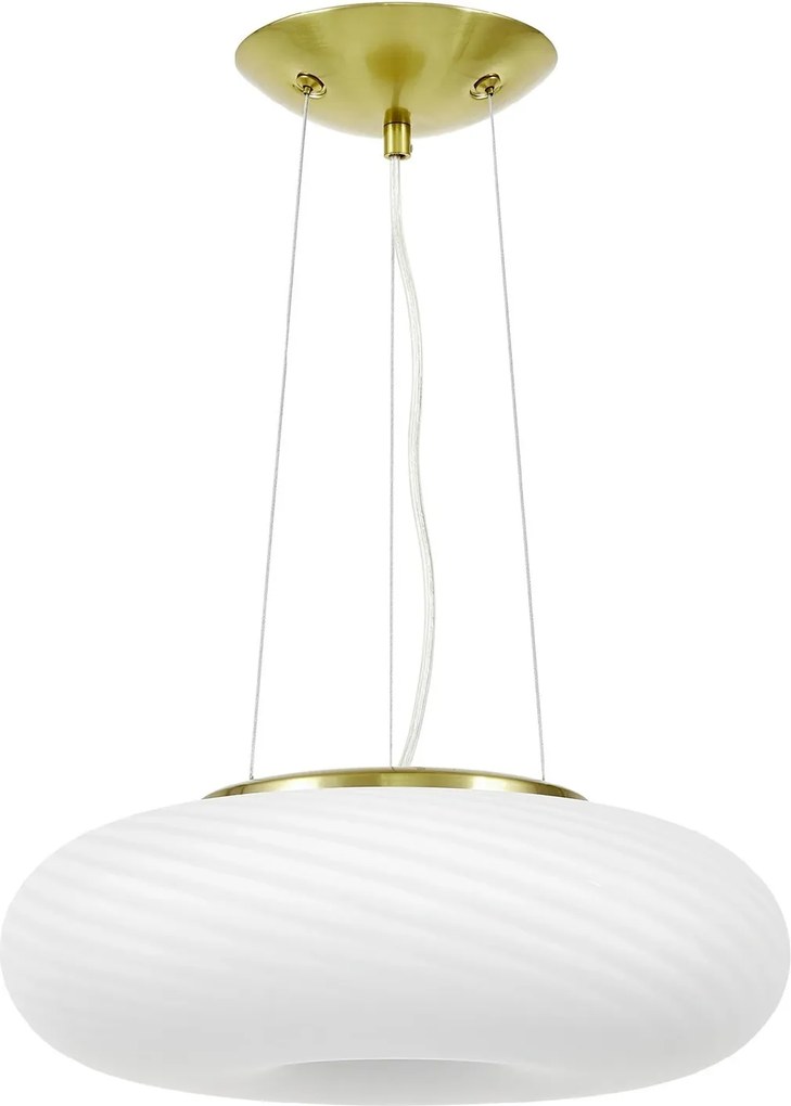 Biało złota lampa wisząca Monarte 38 – elegancka do jadalni i salonu