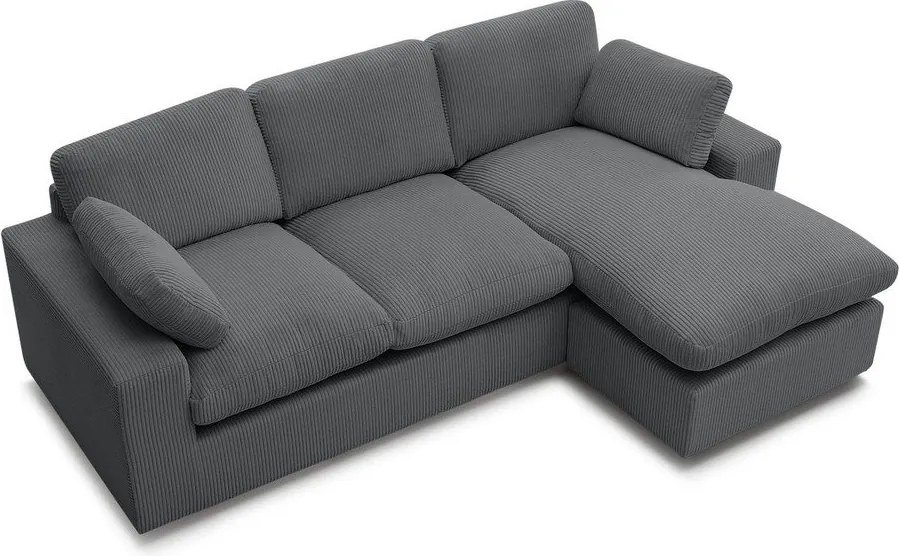 Ciemnoszary sztruksowy narożnik Belair – Bobochic Paris