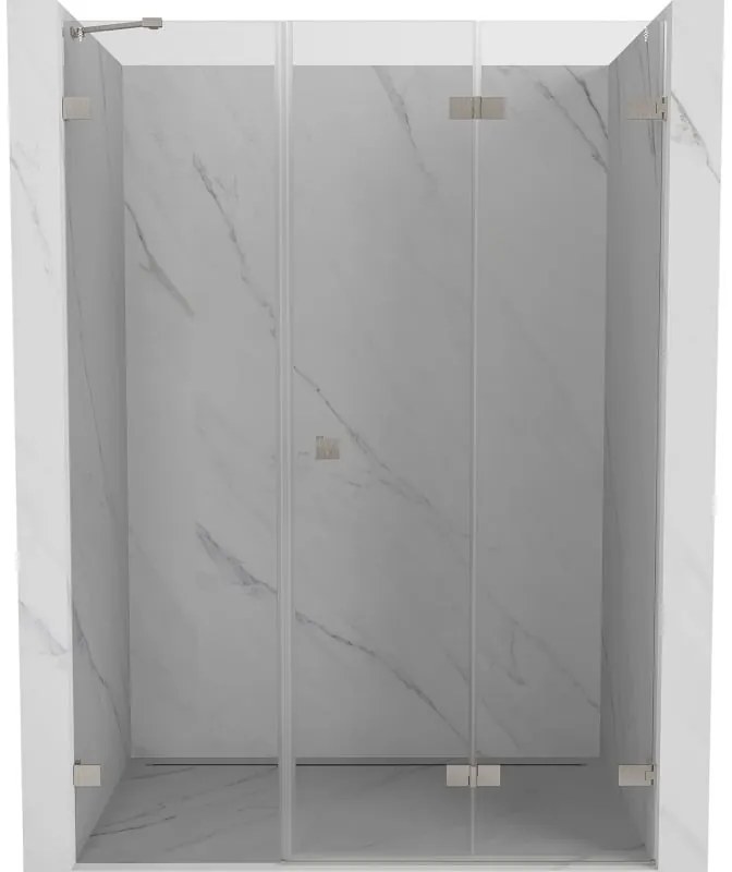Mexen Lunar-F drzwi prysznicowe składane prawe 135 cm, transparent, nikiel szczotkowany - 836S-135-050-97-00-P