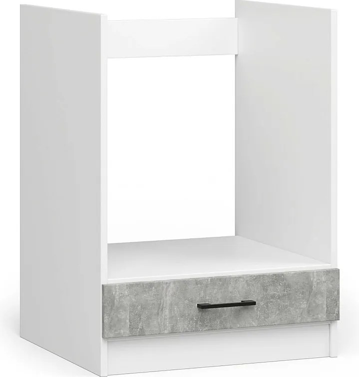Szafka kuchenna pod AKORD piekarnik S60 system OLIWIA Biała 60 cm 1 drzwi kolor Beton mat 1 półka 60x55x82 cm