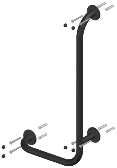 Uchwyt łazienkowy kątowy lewy chrom