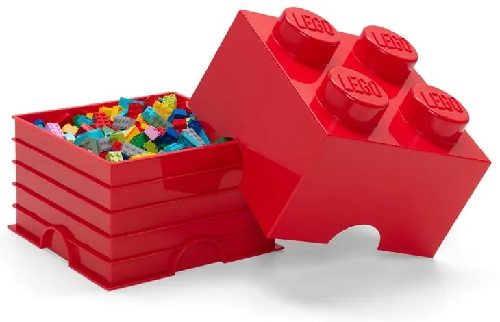 Czerwony kwadratowy pojemnik LEGO®