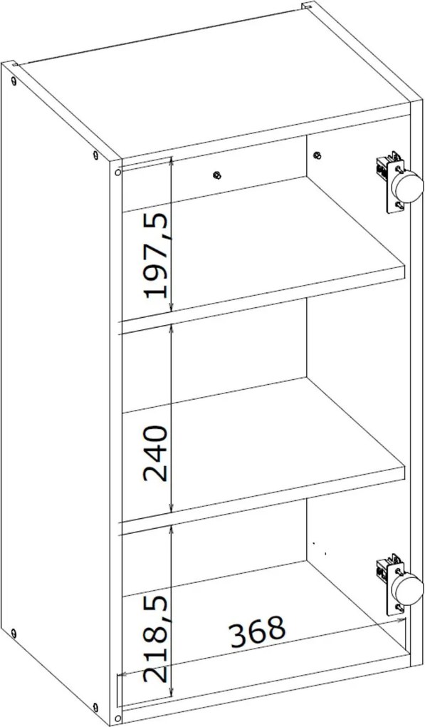 Kuchenna szafka modułowa wisząca BELLA G-40/72 antracyt mat