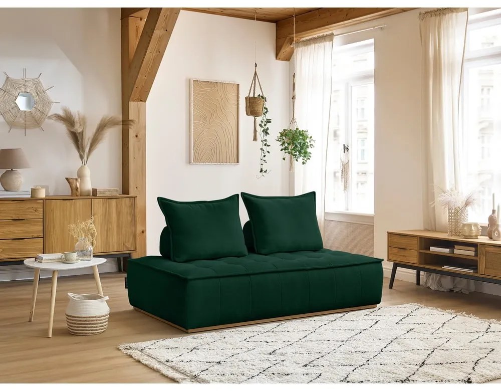 Ciemnozielona sofa z materiału bouclé 175 cm Elisa – Bobochic Paris