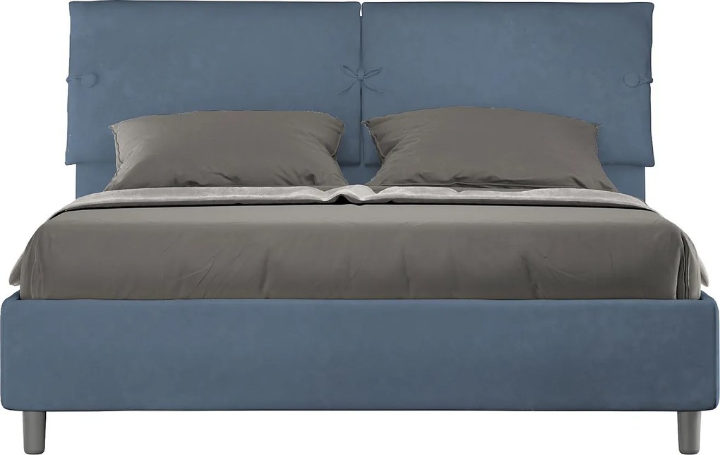 Łóżko bez stelaża tapicerowane 160x190 microfibra Niebieski Sleeper