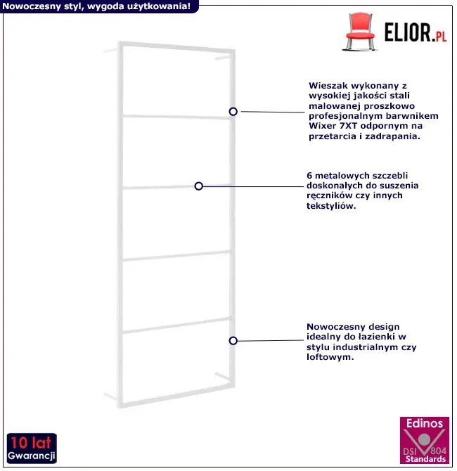 Biały dekoracyjny wieszak na ręczniki Z8-B12