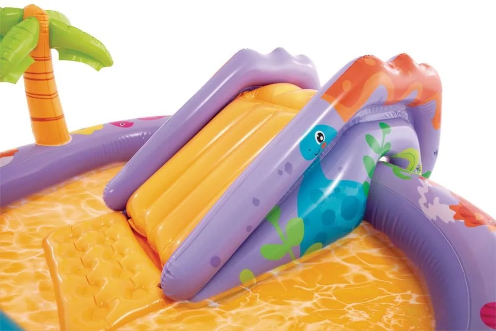 Basen ogrodowy dla dzieci Intex 39 dinozaur - dmuchany plac zabaw ze zjeżdżalnią i fontanną