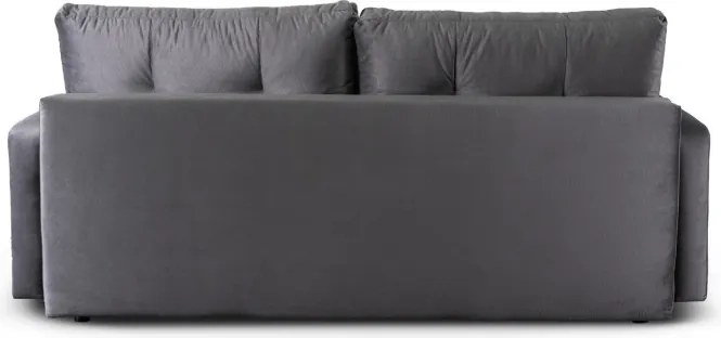 Sofa z Funkcją Spania SEUL Rozkładana Dwuosobowa Welurowa Szara Nowoczesna do Salonu