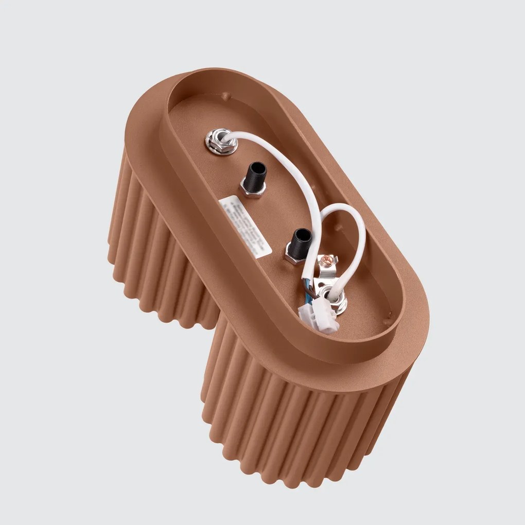 Plafon dwupunktowy AURA 2 mocca GU10 ryflowany SOLLUX LIGHTING
