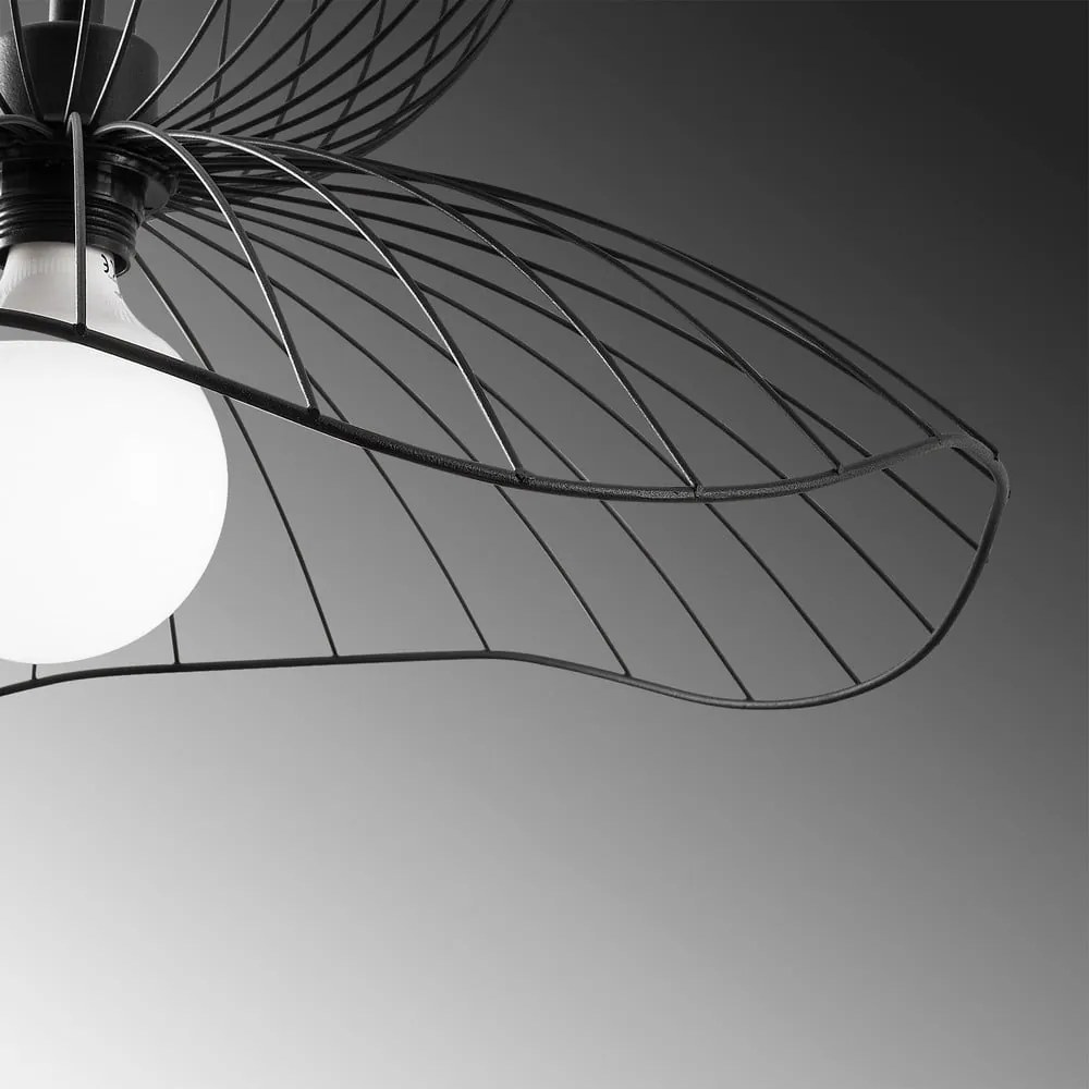 Czarna lampa wisząca z metalowym kloszem ø 50 cm Farac – Opviq lights