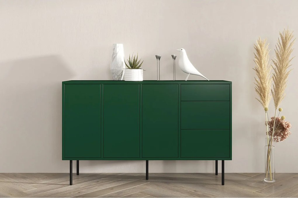 Zielona nowoczesna komoda Dancan MIRKA / szer. 130 cm
