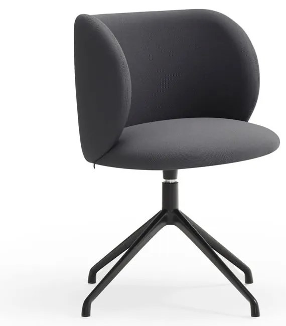 Ciemnoszary tapicerowany fotel jadalniany Mogi – Teulat