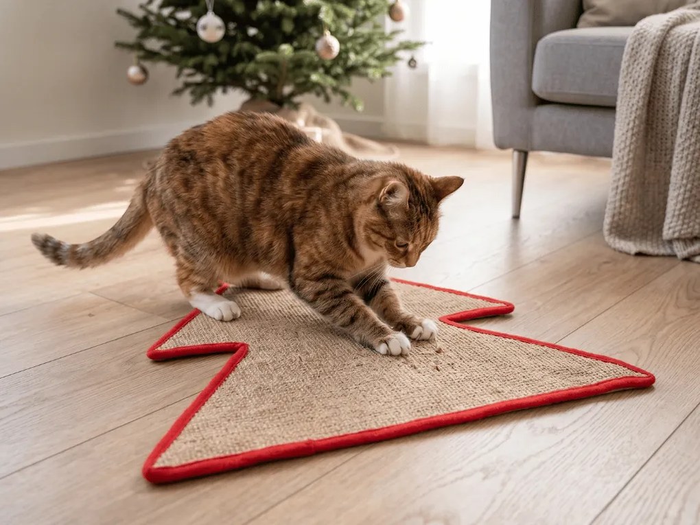 Świąteczna drapaczka dla kotów FESTIVE PAWS 60×50 cm