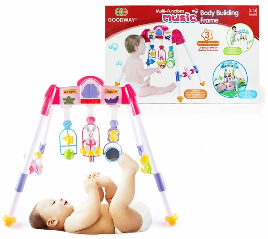 Baby Mix Baby play trapez De Lux różowy, 40 x 55cm
