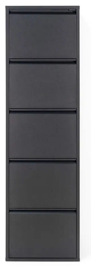 Czarna metalowa uchylna szafka na buty 50x169x15 cm Billy – Spinder Design