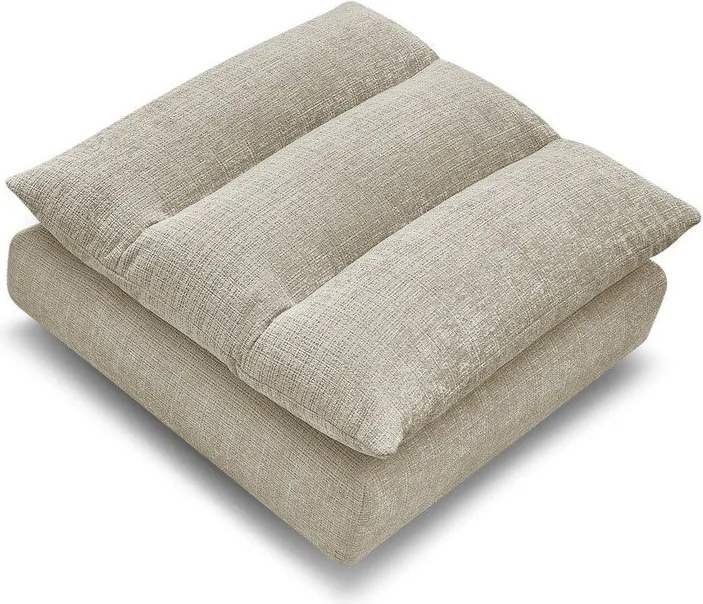 Beżowy podnóżek z tkaniny szenilowej Neil – Bobochic Paris