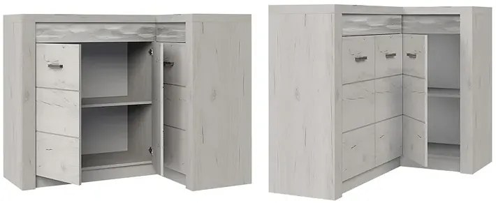 Komoda narożna jesion ciemny N7-S58