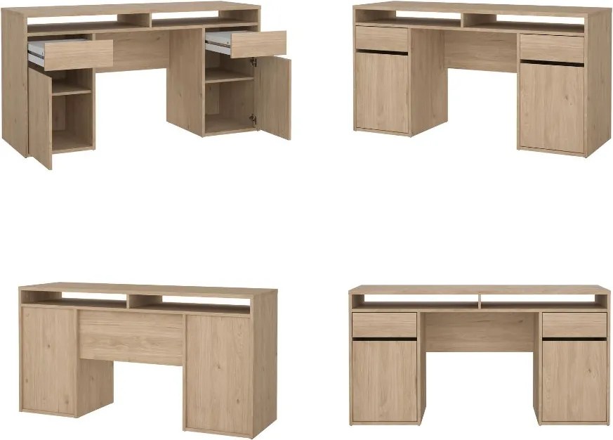 Biurko z nadstawką Function Plus 149 cm jackson hickory