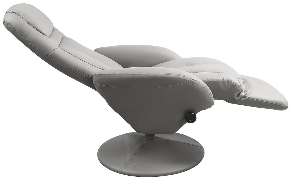 OPTIMA Fotel wypoczynkowy Recliner popielaty Eco skóra rozkładany