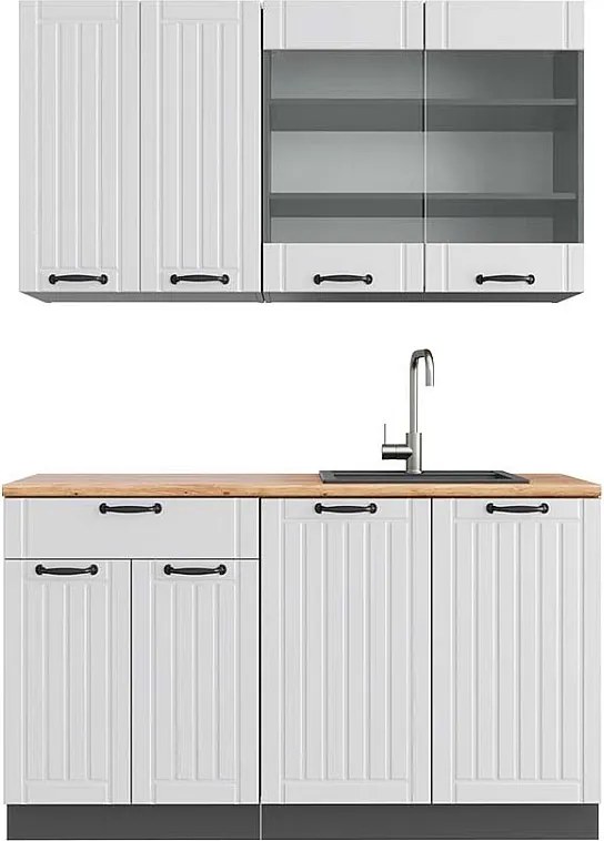 Pojedyncza kuchnia biały dworek/antracyt 140x60x81.6 fame-line