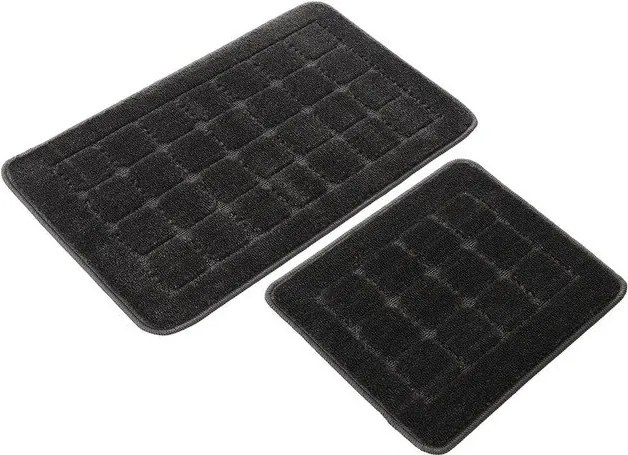 Antracytowe dywaniki łazienkowe zestaw 2 szt. 50x80 cm Kareli – Foutastic