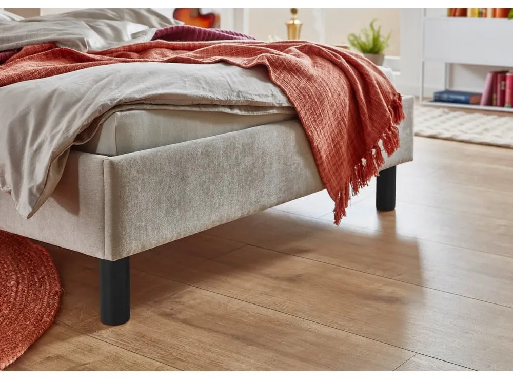 Beżowe tapicerowane łóżko jednoosobowe bez stelaża 120x200 cm Joker – Meise Möbel