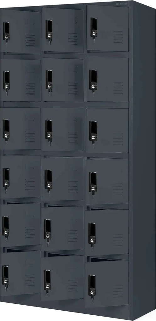 Szafa skrytkowa zamykana na klucz Karol 90x40x185 cm, antracyt