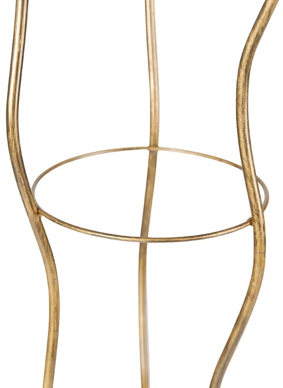 Lampa podłogowa w stylu vintage złota 182 cm 3-światłowa - Botanica Retro Oswietlenie wewnetrzne