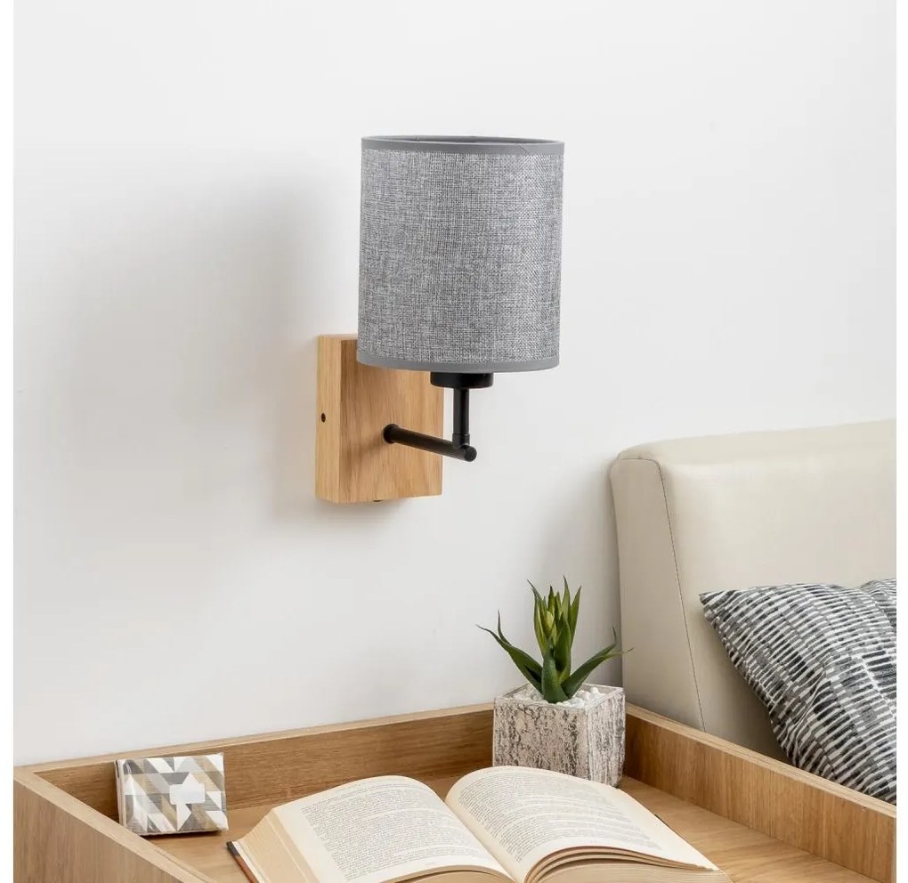 Brilagi - Kinkiet NUBILA WOOD 1xE27/25W/230V dąb/szary