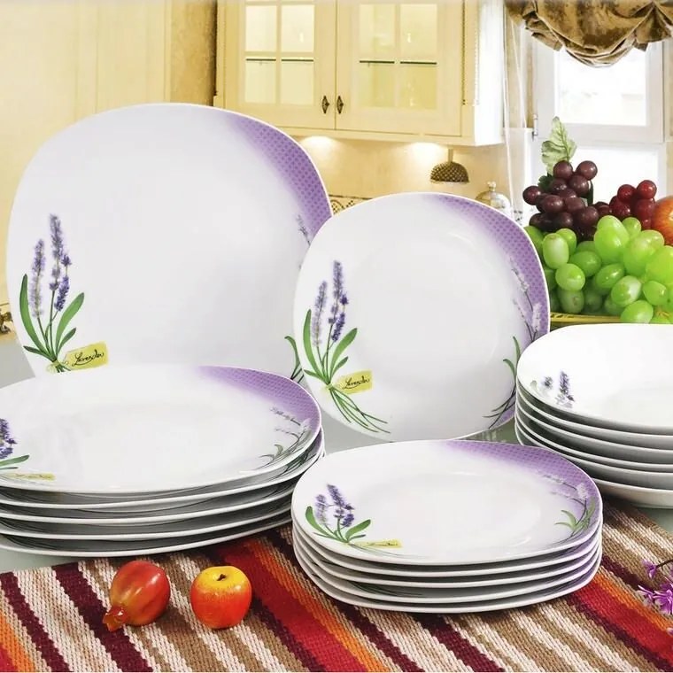 Banquet Lavender 18-częściowy zestaw talerzy