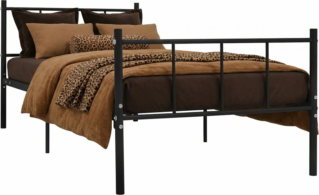 Czarne metalowe łóżko 90x200 cm W6-S58