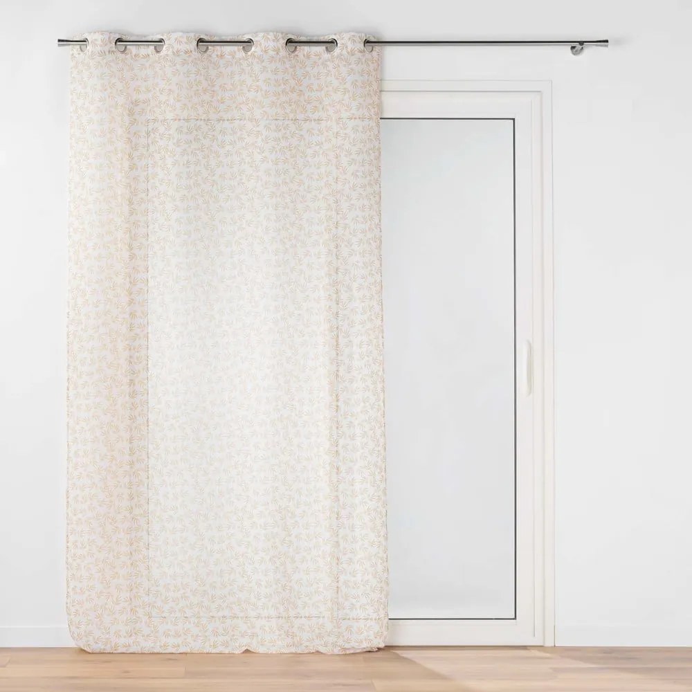 Żółto-biała firanka z woalu 140x240 cm Maddy – douceur d'intérieur