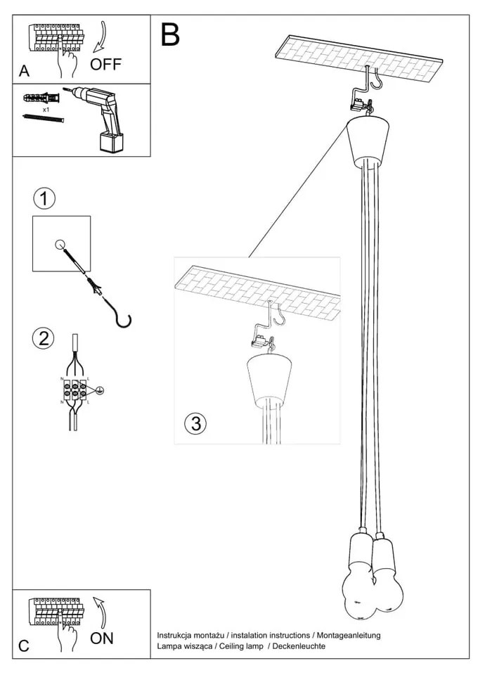 Biała lampa wisząca ø 15 cm Rene – Nice Lamps