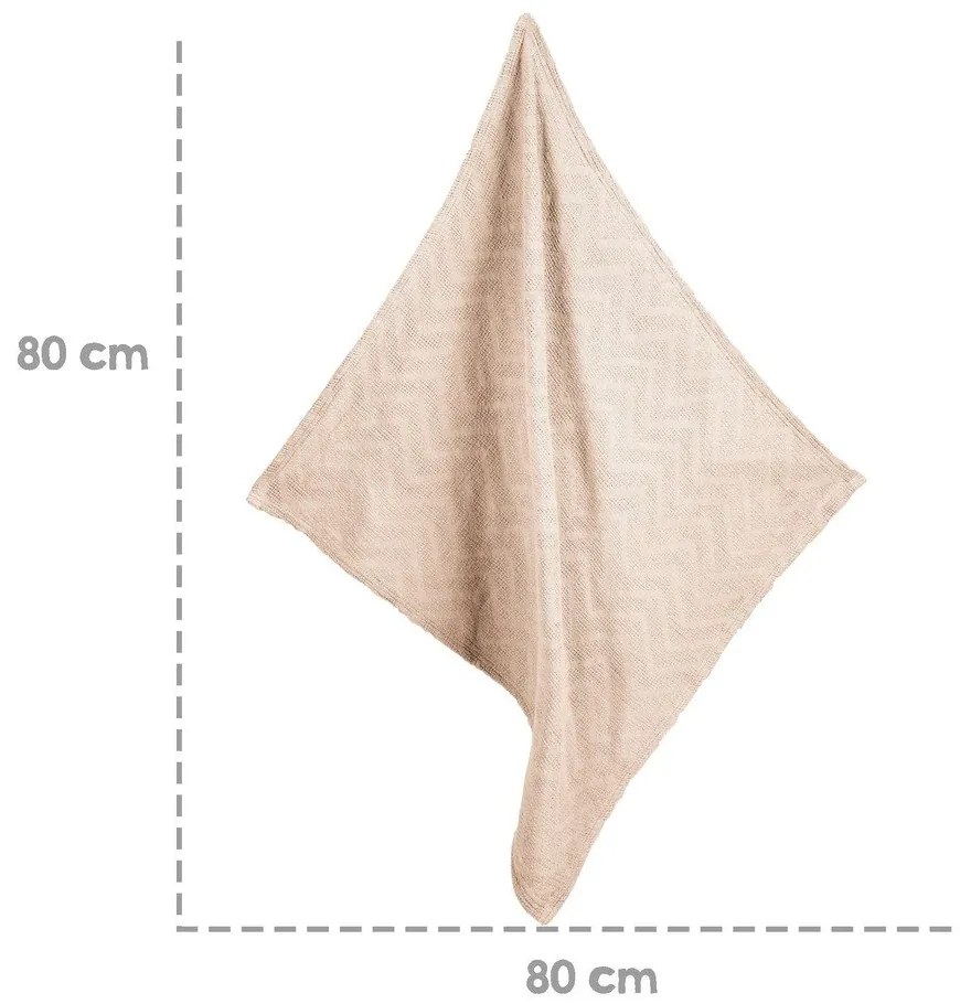 Beżowy bawełniany koc dziecięcy dzianinowy 80x80 cm Frosty Almond – Roba