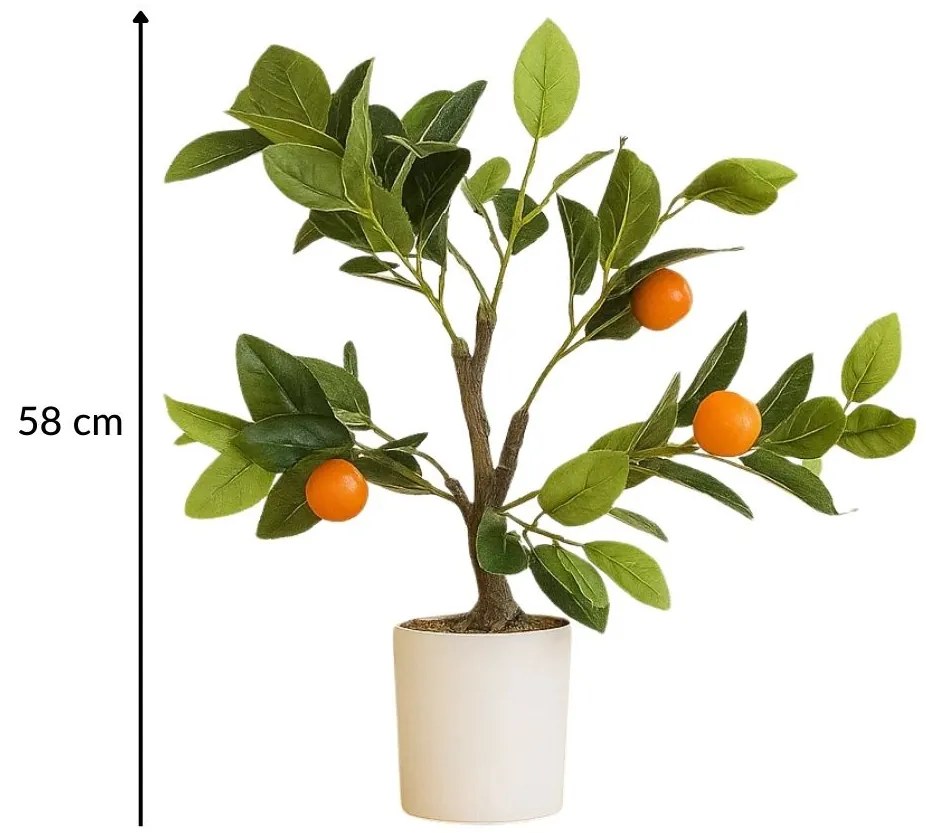Dekoracyjne drzewko pomarańczowe, 58 cm