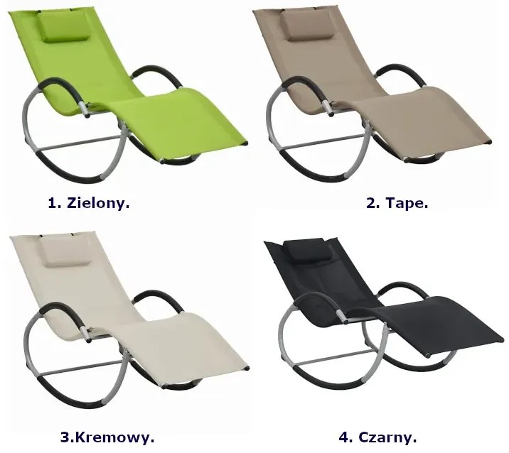 Czarny leżak ogrodowy bujany W9-T62
