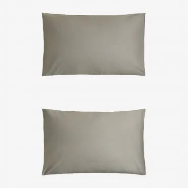 Pack 2 Poszewek Na Poduszki Z Satyny 300 Nitek Sampras Awokado & 50 X 75 Cm - Sklum