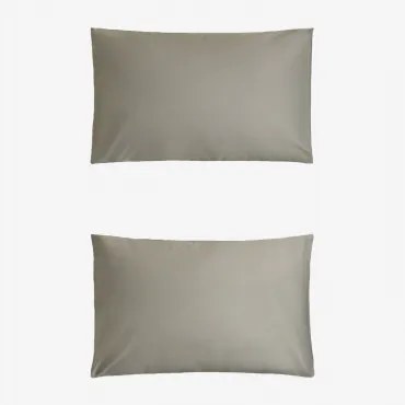 Zestaw 2 Poszewek Na Poduszki Sampras Z Satyny O Gęstości 300 Nici Awokado & 50 X 75 Cm - Sklum