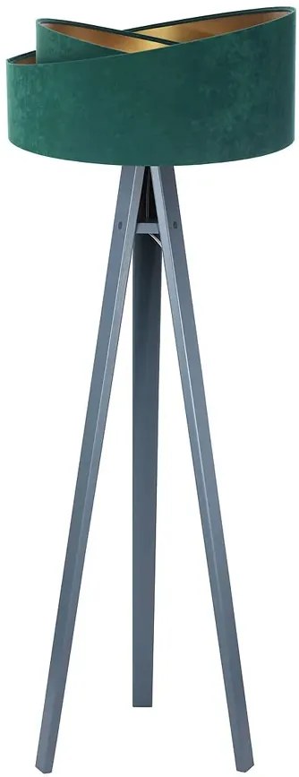 Zielono-antracytowa welurowa lampa stojąca H1-R01