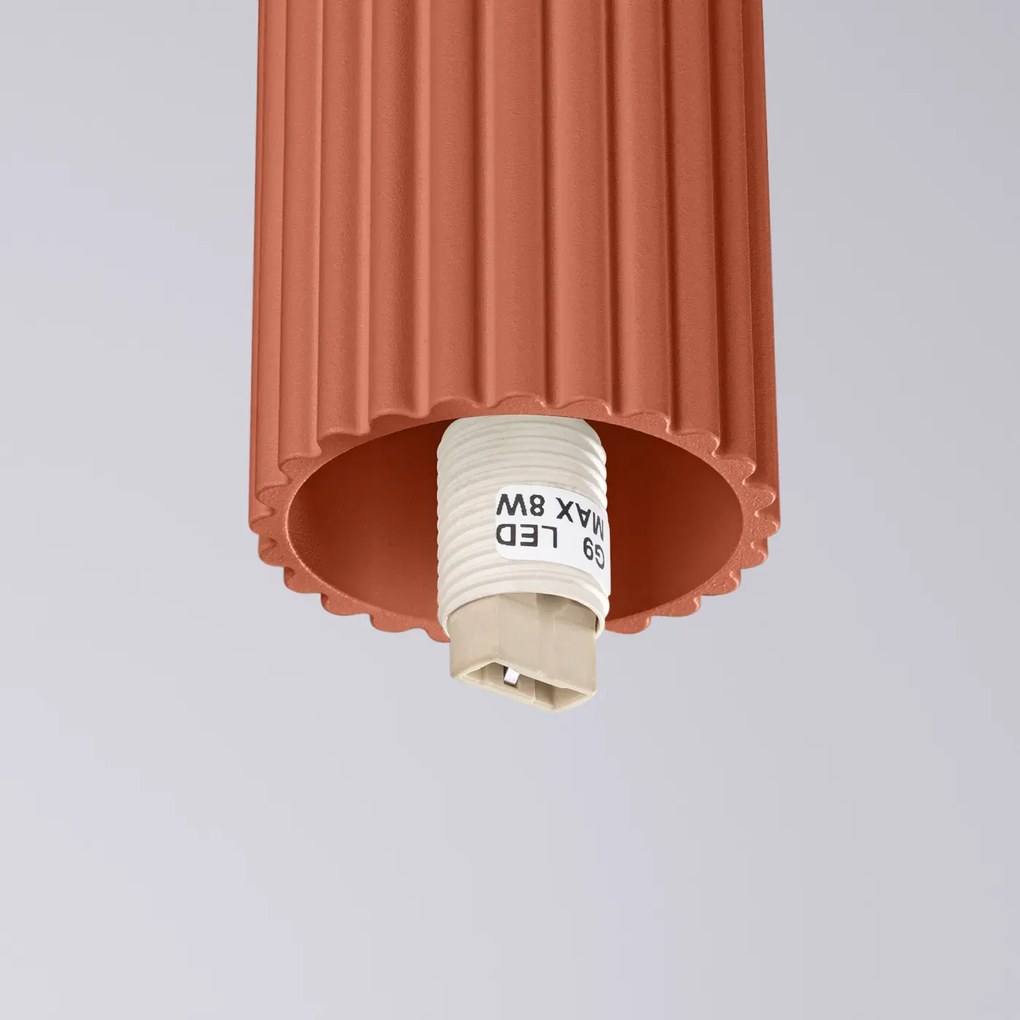 Plafon HALO ochra czerwona IP44 ryflowany SOLLUX  LIGHTING